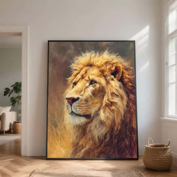 Lion | Wildlife Artwork | Nature Wall Art | A2 at XILEF Art